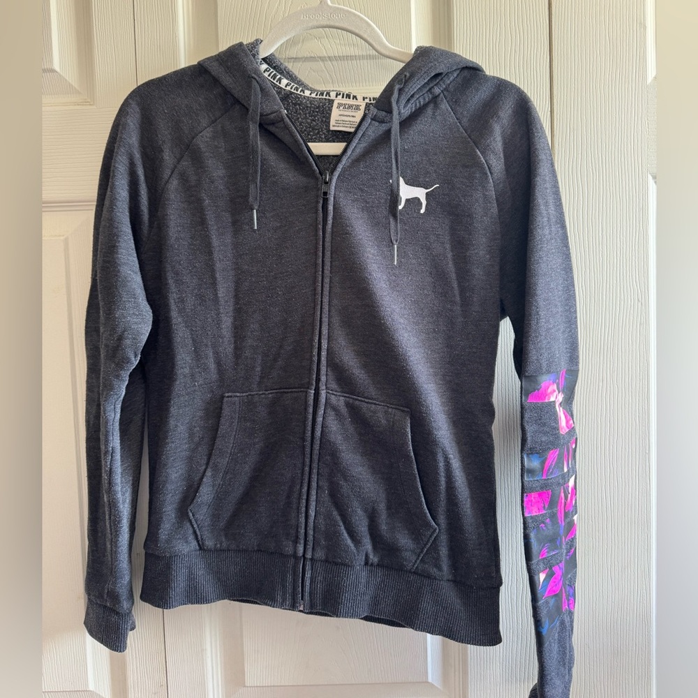 PINK full zip up hoodie